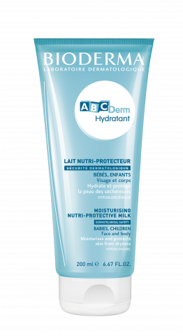 BIODERMA product photo, ABCDerm Hydratant 200ml baby moisturiser, dry skin