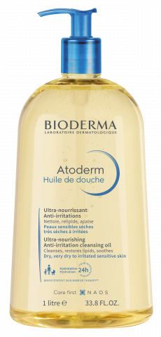 BIODERMA product photo, Atoderm Shower Oil 1L, shower oil for dry skin