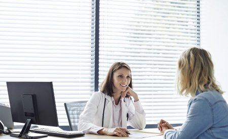 Doctor with a patient in a medical office