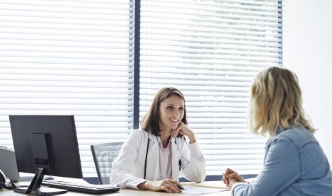 Doctor with a patient in a medical office